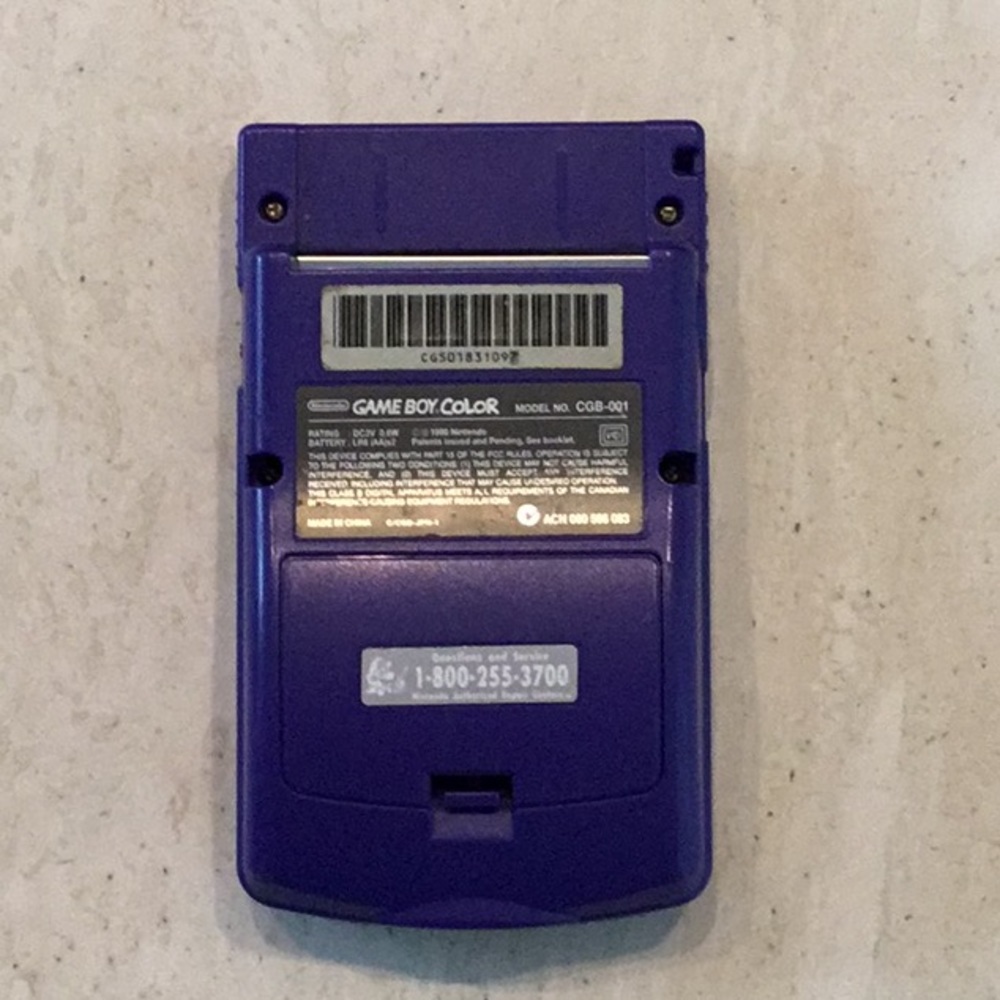 Nintendo Gameboy Color Console System Grape Purple Handheld Game Boy Authentic - Picture 12 of 16